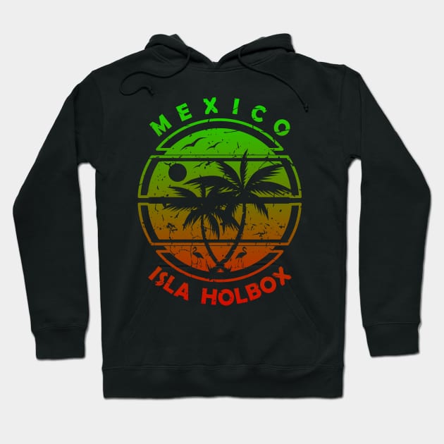 Mexico Isla Holbox Beach (Yucatan Peninsula) – Summer Palm Trees Hoodie by Jahmar Anderson